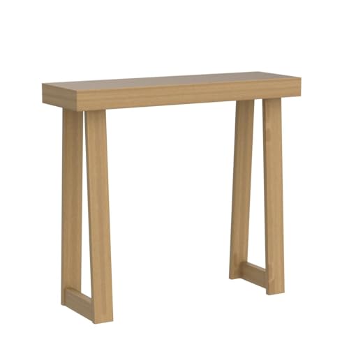 Image of Plank+Beam Solid Wood Console Table, 36 inch, Sofa Table, Narrow Entryway Table for Hallway, Behind the Couch, Living Room, Foyer, Easy Assembly, Pecan