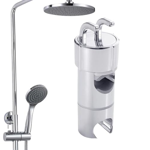 Honhoha Soporte de cabezal de ducha de mano, soporte de cabeza de ducha ajustable - Soporte de manguera de ducha rotatable de 360 ​​grados | Soporte de gancho doble, sin soporte de cabezal de ducha de