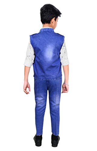 Image of AHHAAAA Kids Ethnic Cotton Blend Waistcoat Shirt and Trouser For Boys 1012