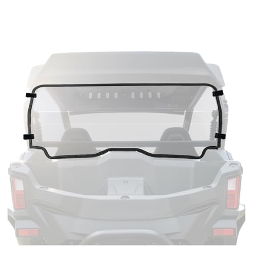 ALMULOO Clear Rear Windshield with Vent Holes Compatible with 2023–2025 CFMOTO ZForce 950 Sport / Sport 4 / Trail & 800 Trail, PC + Rubber Plastic For All-Weather Riding UTV Accessories