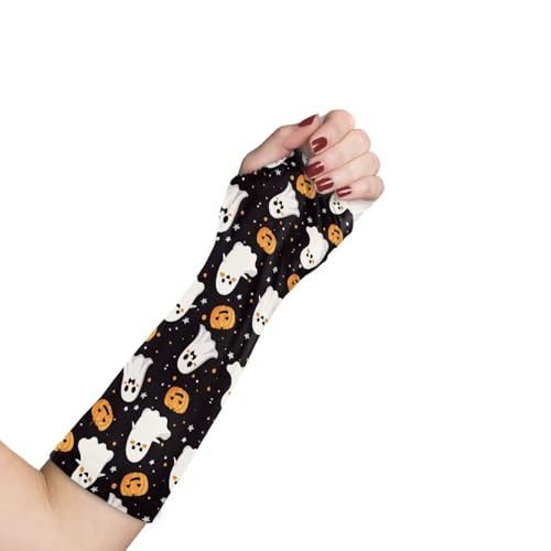 Kathyboom Cast Shower Cover Arm Adults Soft Comfortable Cast Protector for Shower Arm Child Cast Bag Reusable Cast Sleeve for Shower or Swim-Halloween Cute Ghost Pumpkin