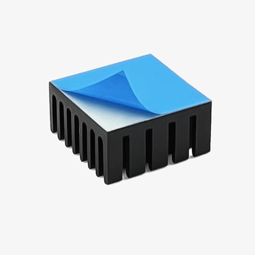 10PCS 20mm Heatsink Kit 20x20x10mm/ 0.79x0.79x0.39inch with Thermal Conductive Adhesive Tape, Cooler Heat Sink for Cooling GPU IC Chips VRAM VGA RAM