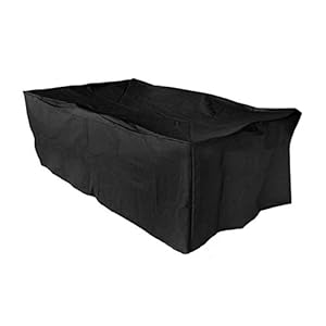 Basong Housse de Protection Bâche Couverture Jardin pour Meuble Barbecue Extérieur Rectangulaire Anti-UV Anti-Pluie Anti-Poussière Noir 213 * 132 * 74CM / 242 * 162 * 100CM