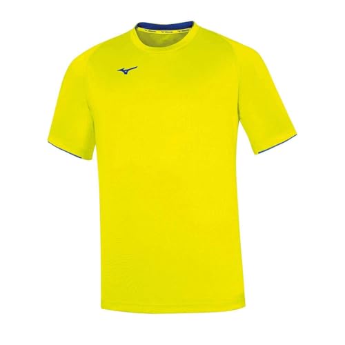 Mizuno Core Short Sleeve tee para Hombre Color Yellow Fluo/Royal Talla M