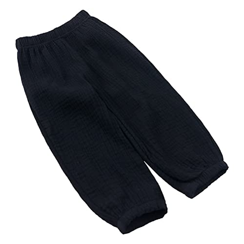 Cotton Linen Casual Pants for Girls Boys Solid Color Breathable Long Bloomers Harem Sweatpants2
