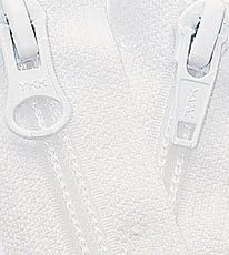 YKK 36" Jacket Zipper - YKK #5 "2-Way" Nylon Coil Zippers - Separating  White 1 Zipper