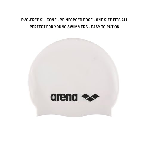 Image of Arena Classic Junior Silicone Unisex Swim Cap for Girls and Boys Comfortable Durable Kids' Pool Bathing Cap