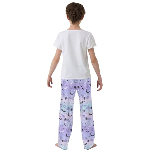 Night Bat and Moon Boys Long Pants Soft Trousers Elastic Waist Kids Lounge Bottoms with Pockets S-XL3