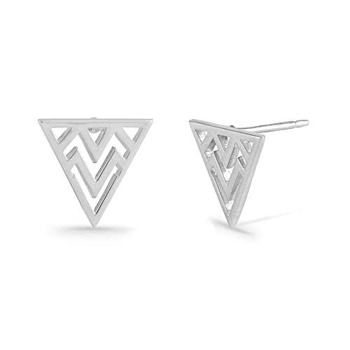 Boma Jewelry Sterling Silver Triangle Chevron Stud Earrings