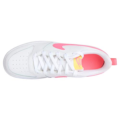 Nike Court Borough Low 2 GS Trainers BQ5448 Sneakers Shoes (UK 5.5 us 6Y EU 38.5, White Sunset Pulse Light zitron 108)4
