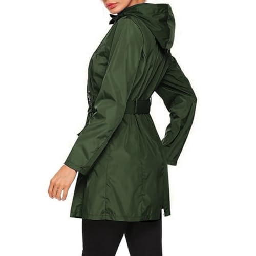 Cortavientos cinturón de mujer y gabardina larga para primavera otoño 4
