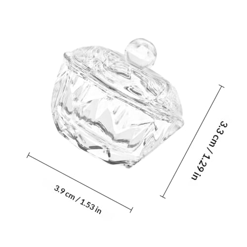 3 piezas tazas de cristal para arte de uñas con tapa miniatura 2
