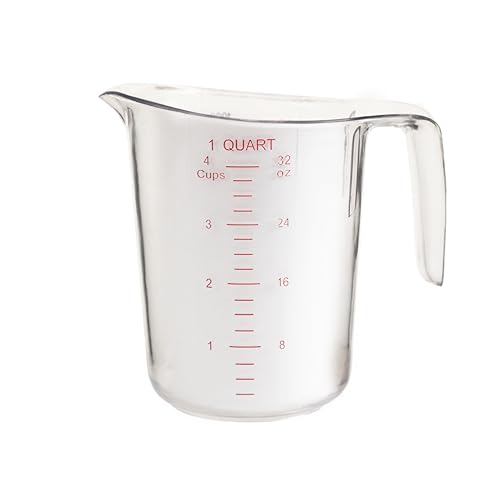 La Mejor Recopilación de Vasos y jarras medidores los 10 mejores. 42 CALEDONIA, Jarra Medidora para Repostería y Cocina, Policarbonato, Mide en Mililitros y Cuartos de Galón, 1 Litro, Boquilla Antiderrames, Mango de Fácil Agarre, Certificado NSF,...