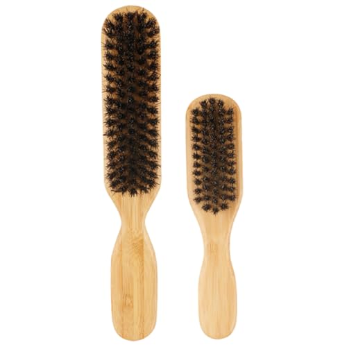 Healeved Barber Shop Brush Set 2pcs Men's Beard Brush Bristle Brush for Beard Grooming Hair Catcher for Men