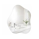 Trintion Asymmetrischer Spiegel 85x50cm Dekorativ – Rahmenloser HD Glas Spiegel in Wolkenform, Organisches Asymmetrisches Fleck Wandspiegel Moderner (Unregelmäßig 50 * 30 cm)