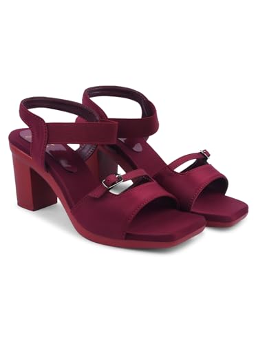 Image of JM LOOKS Women's Block Heel Sandals | Stylish Open Toe Dress Sandals with Double Strap & Buckle Detail | Comfortable Slip-On for Party Prom Date Night