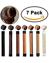 Fashion Hair Styling Disk, Donut Bun Maker, Hair Bun Making Styling, Hair Band Accessory, DIY Hair Styling Tool for Women Girls, 7 Colors (7 Pack)