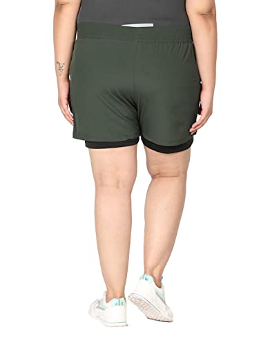 Image of CHKOKKO Gym Shorts for Women Workout Sports Running Quick Dry Fit Double Layer Inner Compression with Pockets Breathable Lightweight Wear