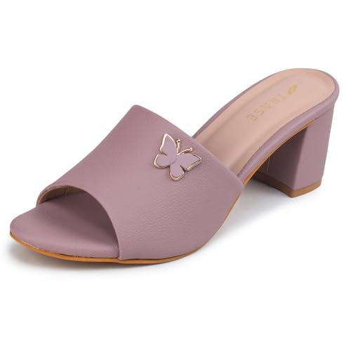 Image of TRASE Women's Slip-On Block Heels Sandals| Fashionable Sandals for Women & Girls | Light weight, Soft Footbed, Comfortable & Stylish - (47068)