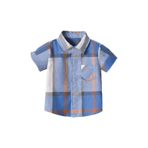 Betadog Boy's Short Sleeve Woven Button Down Shirt Boys' Short Sleeve Plaid Poplin Button Down Shirt2