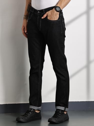 Image of Thomas Scott Men's | Solid | Brathable Fabric | Denim | Mid Rise | Casual Jeans for Men