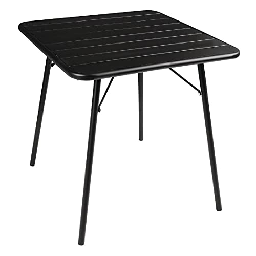 Table carrée Bolero CF-MT-E030 en acier noir 700 mm pour mobilier extérieur