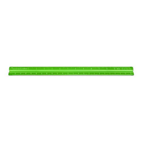 Image of Alumicolor Aluminum Mechanical Metric Solid Drafting Scale, 30 Centimeter, Green