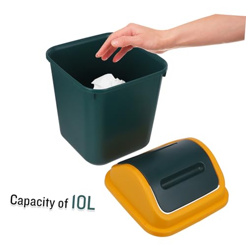 Cubo de basura con tapa abatible para baño y espacios reducidos 5