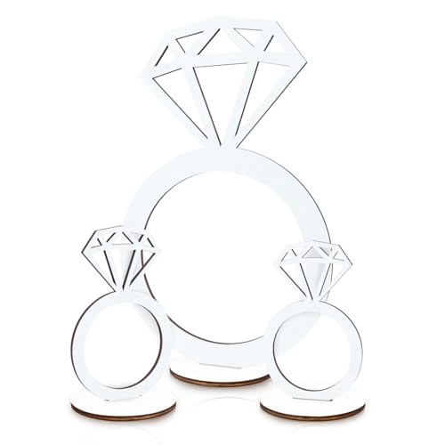 APUDWN 3 PCS Bridal Shower Centerpieces for Tables Diamond Ring Sign...