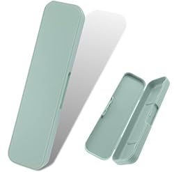 ZKSXOA Portable Flatware Storage Case, Travel Tableware Utensil Case, Reusable Storage Box for Fork Spoon Chopsticks, Camping (Green, 7.8 inch)