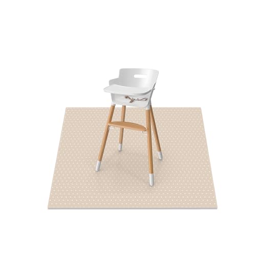 Image of WeeSprout Baby Splat Mat for Kids, Large 51” x 51” Floor Playmat with Durable, Waterproof Surface and Non-Slip Bottom for Infants to Toddlers Under highchair, arts and crafts, picnics and play