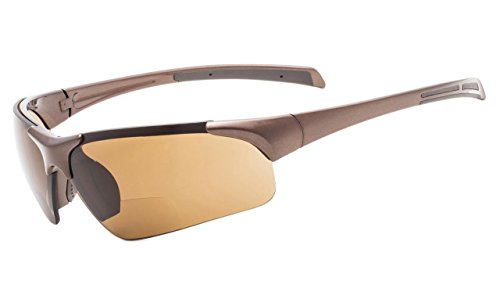 Eyekepper TR90 Unbreakable Sports Half-Rimless Bifocal Sunglasses Baseball Running Fishing Driving Golf Softball Hiking