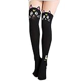 Girls Tights Socks Anime Sailor S Moon Messenger Luna Black Kitty Cat Tail for Women Hosiery Pantyhose Leggings (Black)