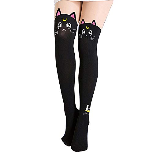 Girls Tights Socks Anime Sailormoon S Moon Messenger Luna Sailor Moon Black Kitty Cat Tail for Women's Hosiery Pantyhose Leggings (Black) Girls Tights Socks Anime Sailormoon S Moon Messenger Luna Sailor Moon Black Kitty Cat Tail for Women's Hosiery Pantyhose Leggings (Black)