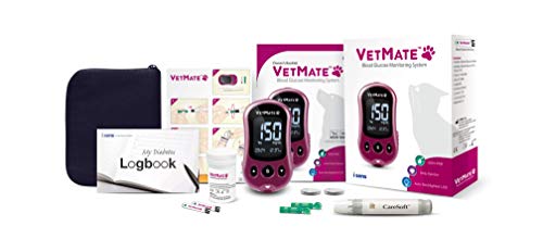 VetMate Dogs/Cats Diabetes Monitoring Starter KIT (Auto-Coding) - 1 Pet Blood Glucose Meter, 10 Test Strips, 1 Lancing Device, 10 Lancets – Calibrated for Dogs and Cats (Control Solution NOT Included) - Thumbnail 2