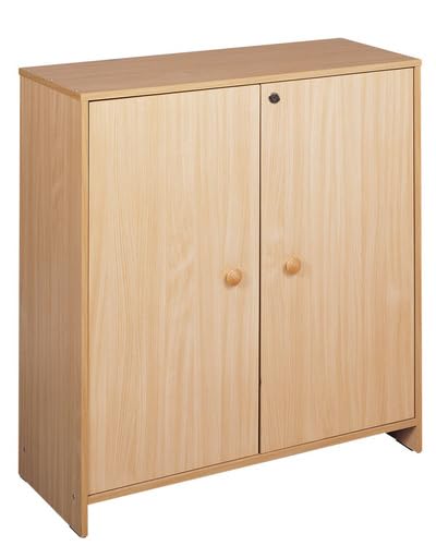 Nathan 372442 Beech Effect Tall Unit with Doors, Multi Color