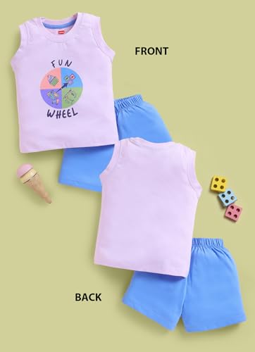 Image of LuvLap Baby Boys 100% Cotton Sleeveless Boys Tank Top & Shorts Set Pack of 3