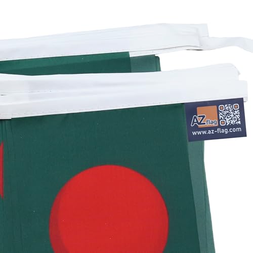 Image of AZ FLAG Bangladesh 6 meters BUNTING Flag 20 flags 9'' x 6'' - Bangladeshi STRING flags 15 x 21 cm