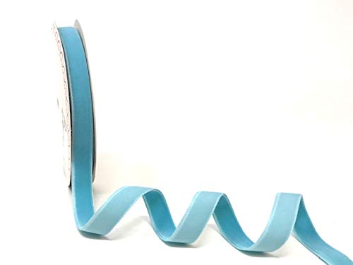 Bertie 's Bows 15 mm Cielo Azul poliéster cinta de terciopelo en un 3 m longitud (N.B. este es un corte de un rollo, presentado en una cinta de bertie' s Bows tarjeta)