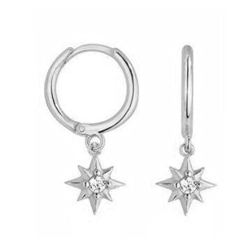 Boucle d'oreille 925 lune étoile en argent, le cadeau idéal pour femme