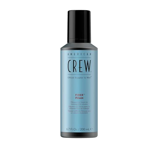 AMERICAN CREW – Fiber Foam, 200 ml, Stylingschaum für Männer, Haarprodukt mit mittlerem Halt, Stylingprodukt für Struktur, Volumen & natürlichen Glanz, mit Hitzeschutz