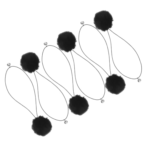 Milisten 6個 猫の爪とぎ 交換用ボール 静電気アース線 ボール猫のおもちゃ ワイヤーアース線 猫のボールを追いかけるおもちゃ ベルでぶらぶらぶら下がっている猫 ぬいぐるみ Black