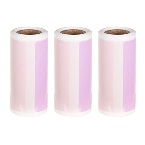 Docooler 3 Rolls Direct Thermal Labels Self-Adhesive Thermal Paper Roll BPA-Free 2x1.2 Inch 100 Labels/Roll Compatible with PeriPage Poooli Pocket Thermal Printer