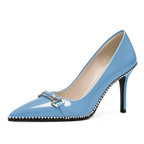 Image of Women's High Heel Pumps Stiletto Heel Pumps for Women Pointed Toe Heels Elegant Classic 3.5 Inch Beaded Pumps