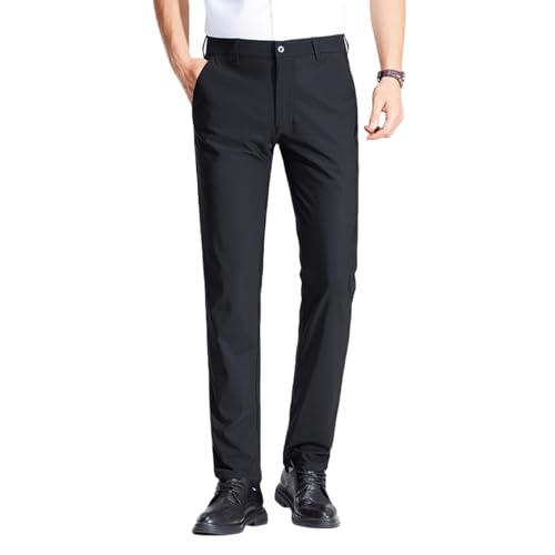 Timelessflex - Men's High Stretch Straight Fit Pants, Slim Fit Business Dress Golf Pants, Men's Ice Silk Casual Trousers
