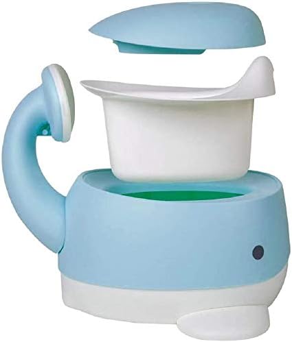 PALAKLOT Cartoon Whale Baby Potty Chair-Fun Toilet Training Seat Boys and Girls-Stable and Comfortable for Your Toddler Kids Travel Toilet Plastic Urinal Potty (Blue)