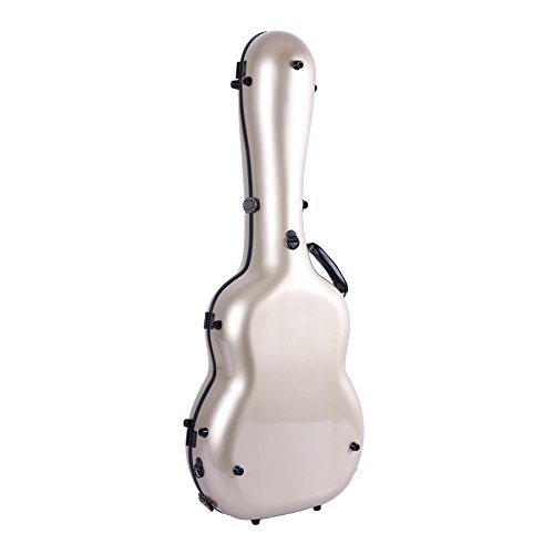 Image of Crossrock OM /000 Guitar Case, Compatible to 4 /4 Classical Guitar, Premium Fiberglass Shell Backpack Case in Champagne (CRF2000OMCH)