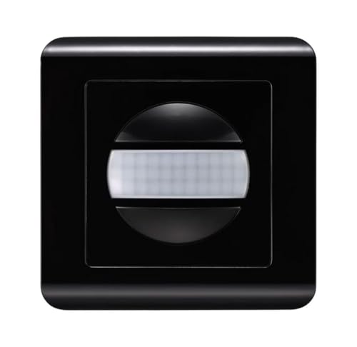 Interrupteur Détecteur de Mouvement Mural Noir – Capteur Infrarouge (IR) 160° – Remplace Interrupteur Simple – Mode Automatique & Manuel (Bouton) –...