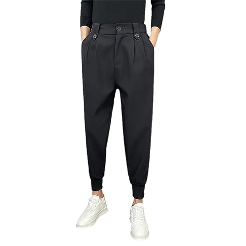 Spring Summer Men Casual Suit Pants Korean Slim Harem Pants Wild Vintage Loose Solid Fashion Blazer Trousers Men's Clothing