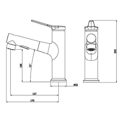 Robinet mitigeur extractible chaud et froid en version double jet - 5